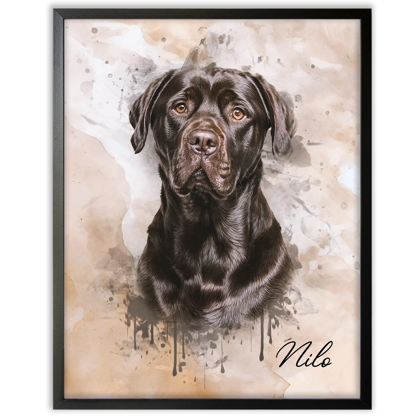 Retrato de mascotas en acuarela