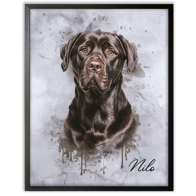 Retrato de mascotas en acuarela