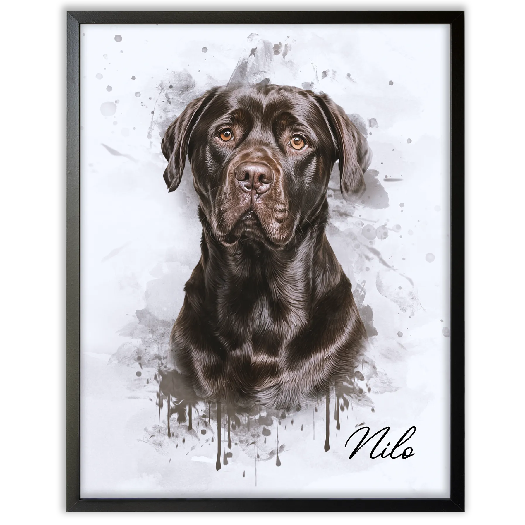 Retrato de mascotas en acuarela