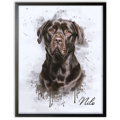 Retrato de mascotas en acuarela