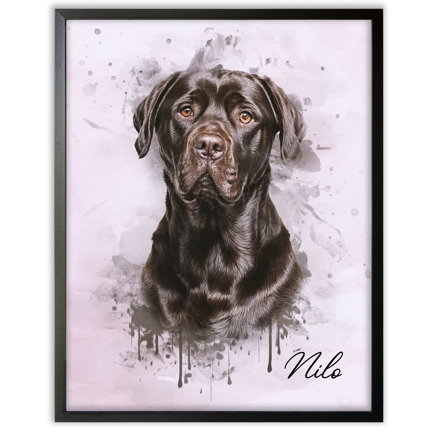 Retrato de mascotas en acuarela