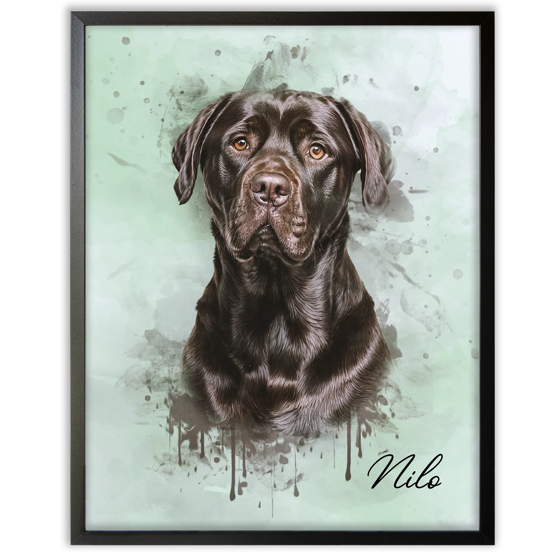 Retrato de mascotas en acuarela