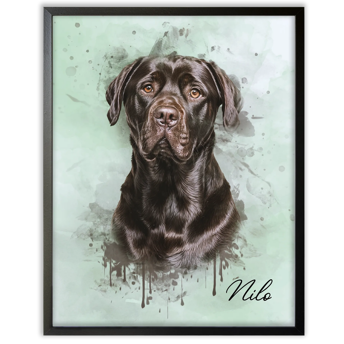 Retrato de mascotas en acuarela