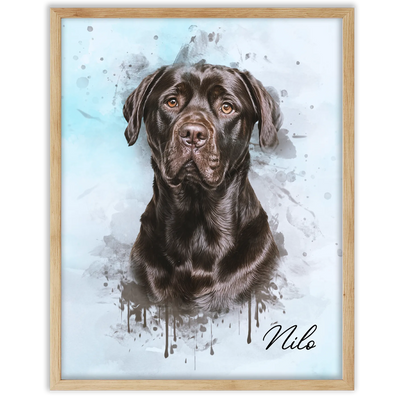 Retrato de mascotas en acuarela