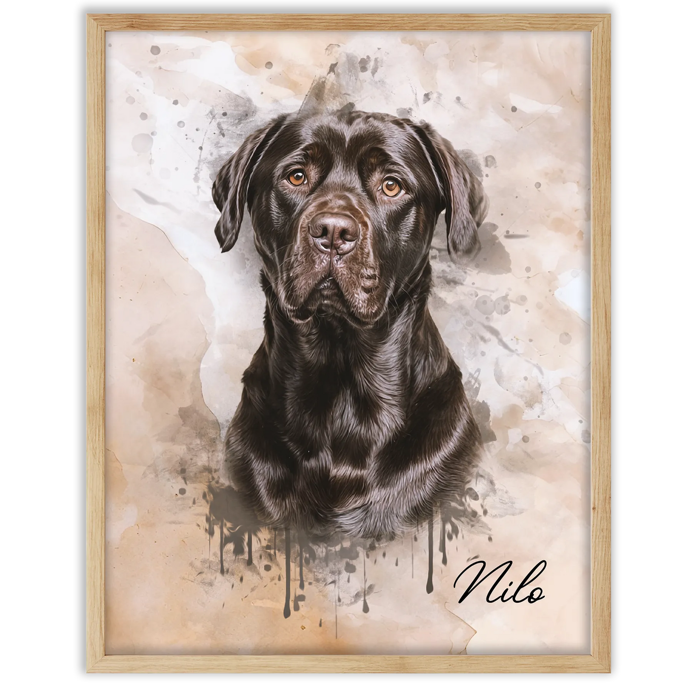 Retrato de mascotas en acuarela