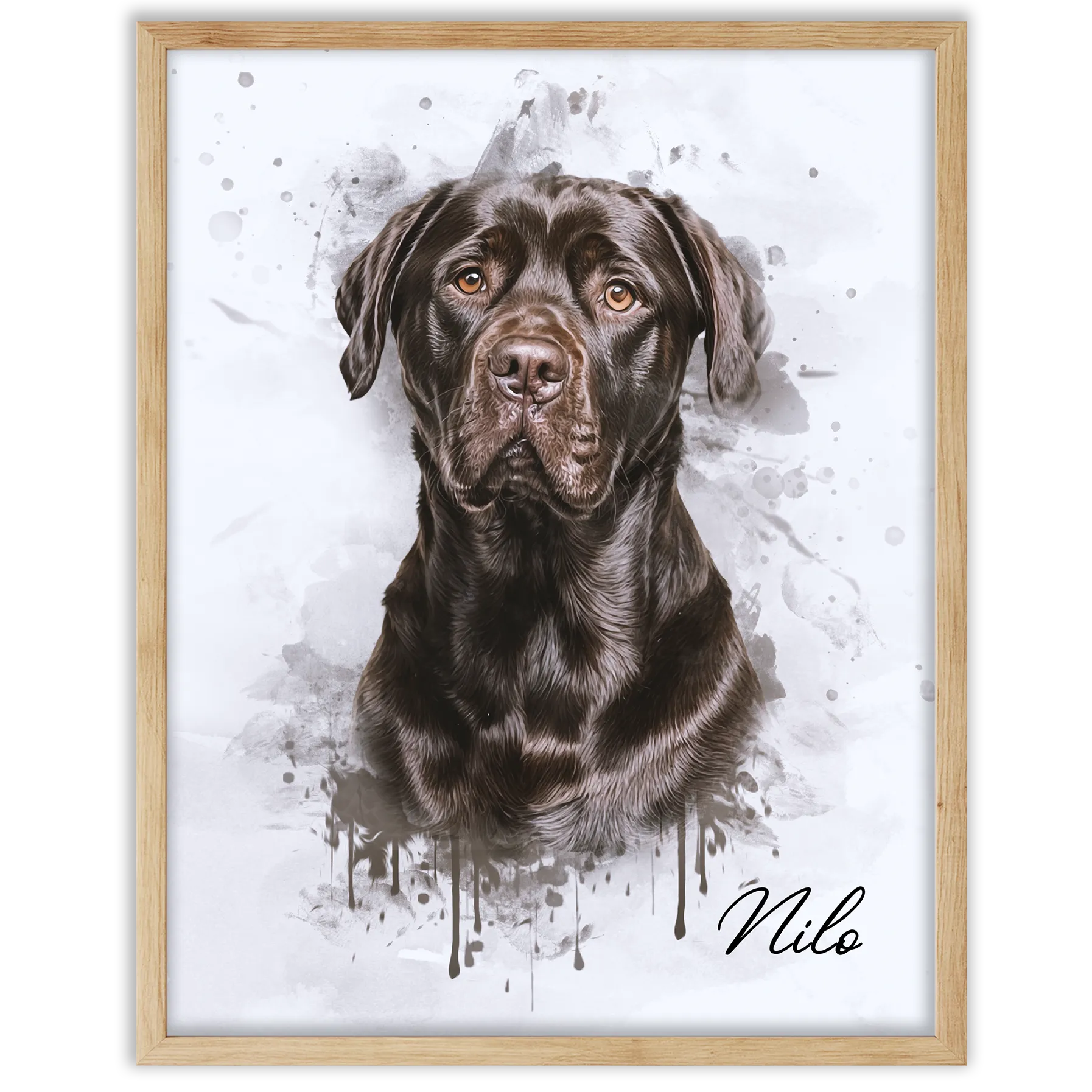 Retrato de mascotas en acuarela