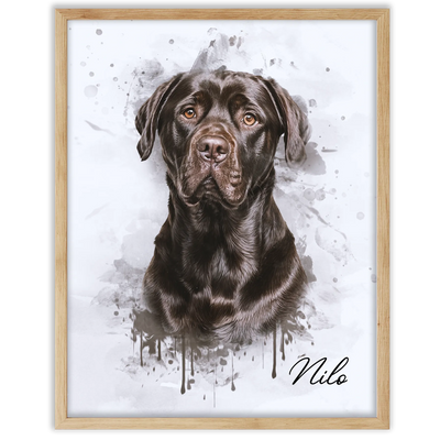 Retrato de mascotas en acuarela