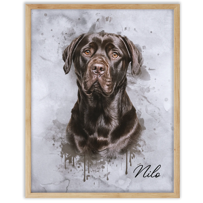 Retrato de mascotas en acuarela