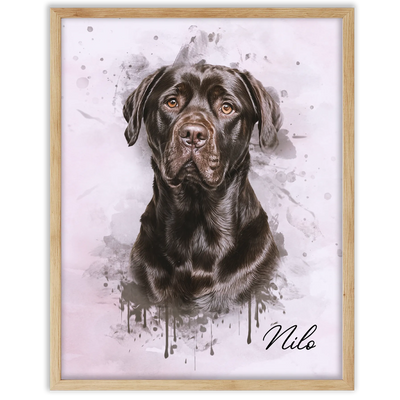 Retrato de mascotas en acuarela