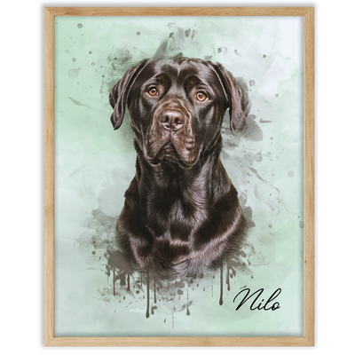 Retrato de mascotas en acuarela