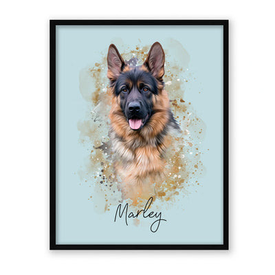 Retrato mascotas en acuarela