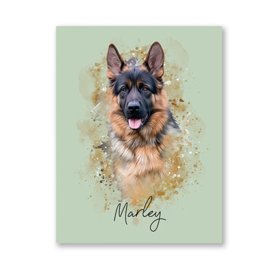 Retrato mascotas en acuarela