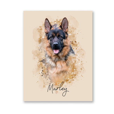 Retrato mascotas en acuarela