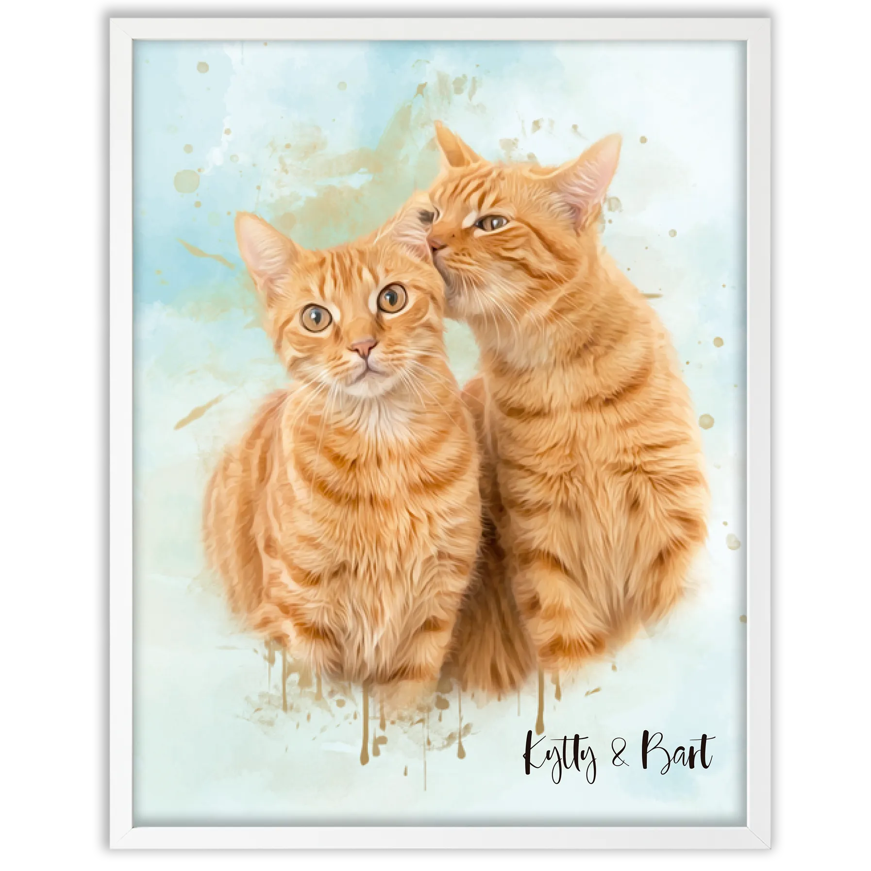 Retrato personalizado gato acuarela