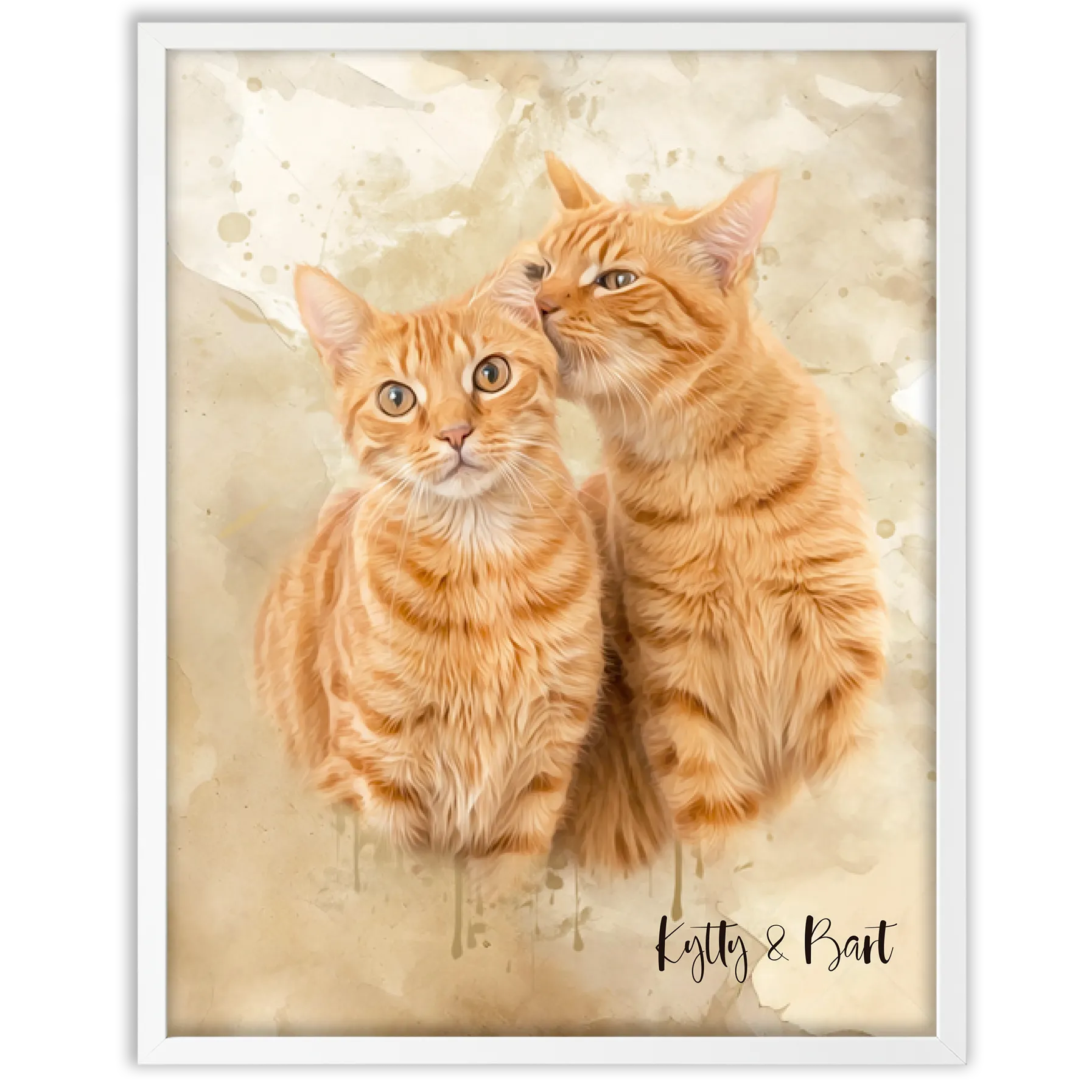 Retrato personalizado gato acuarela