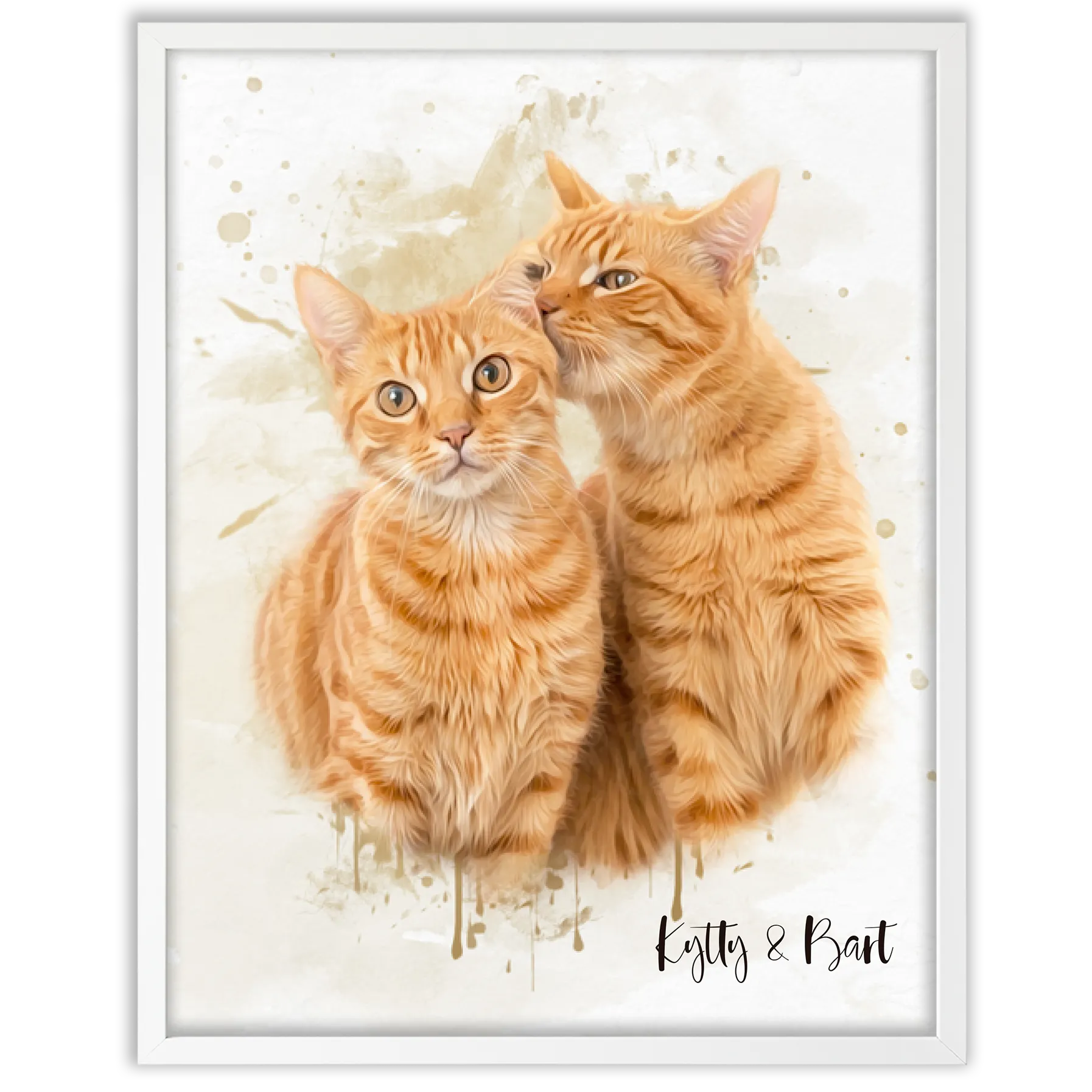 Retrato personalizado gato acuarela