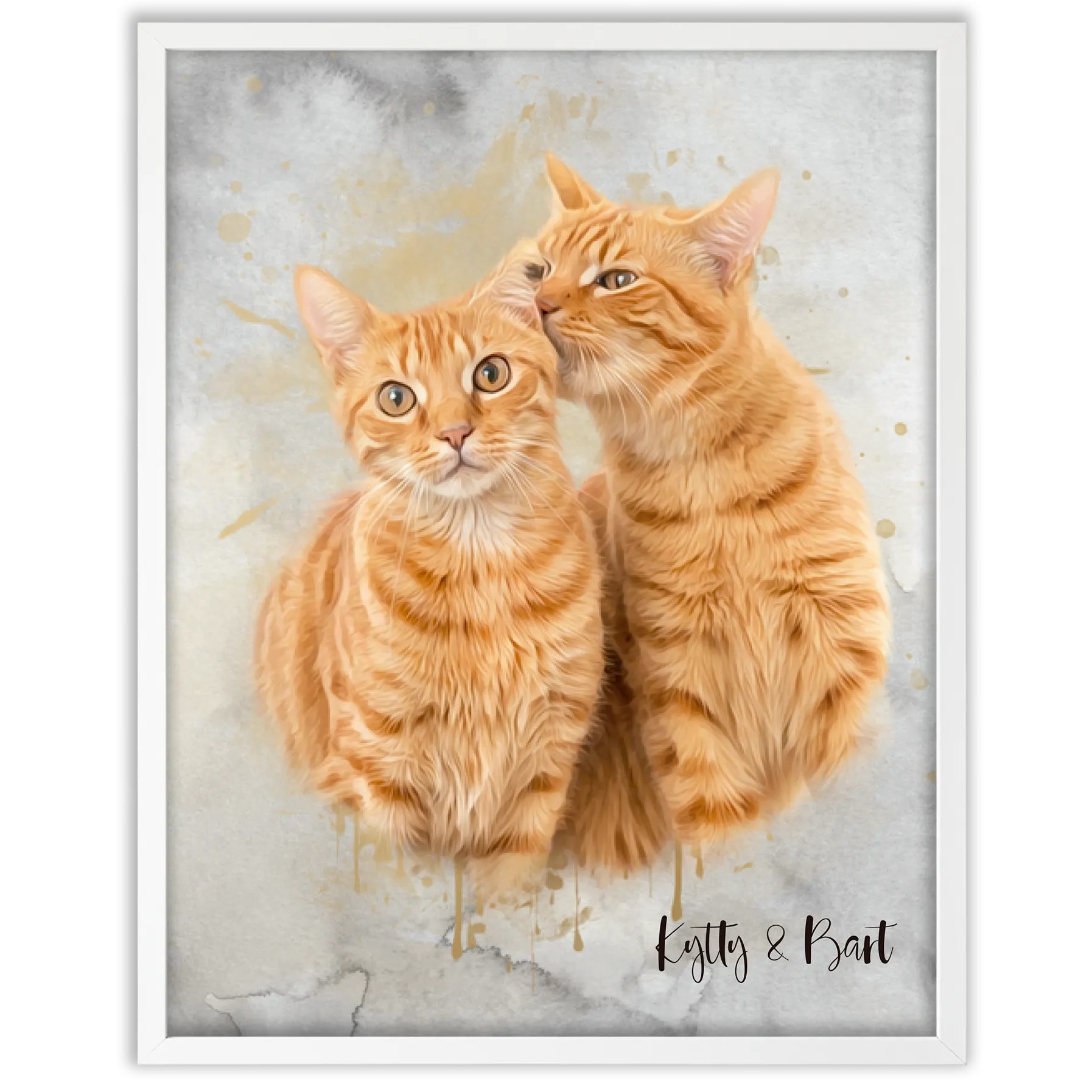 Retrato personalizado gato acuarela