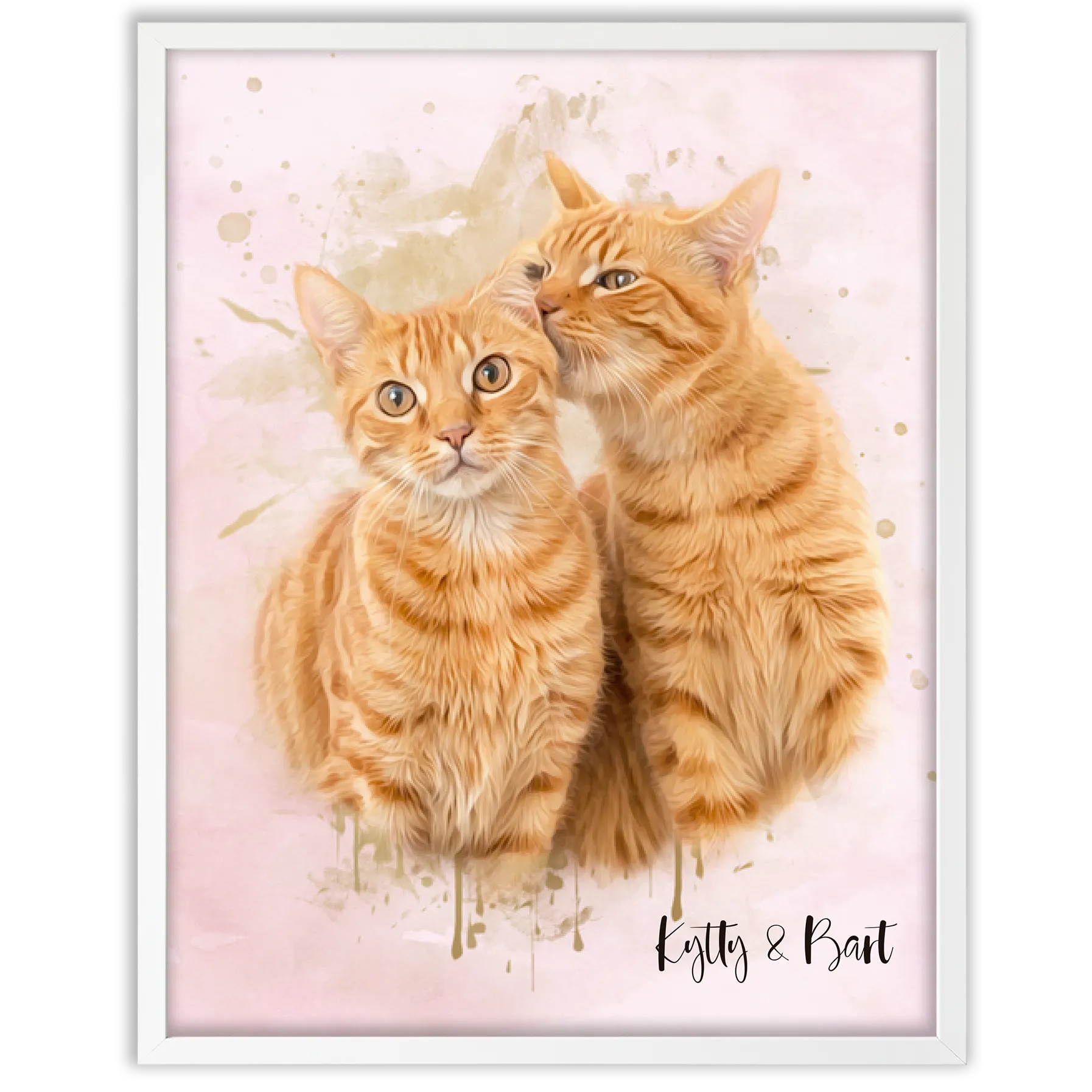 Retrato personalizado gato acuarela