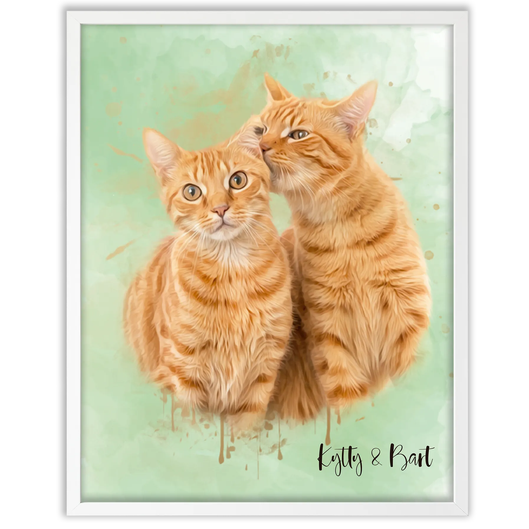 Retrato personalizado gato acuarela