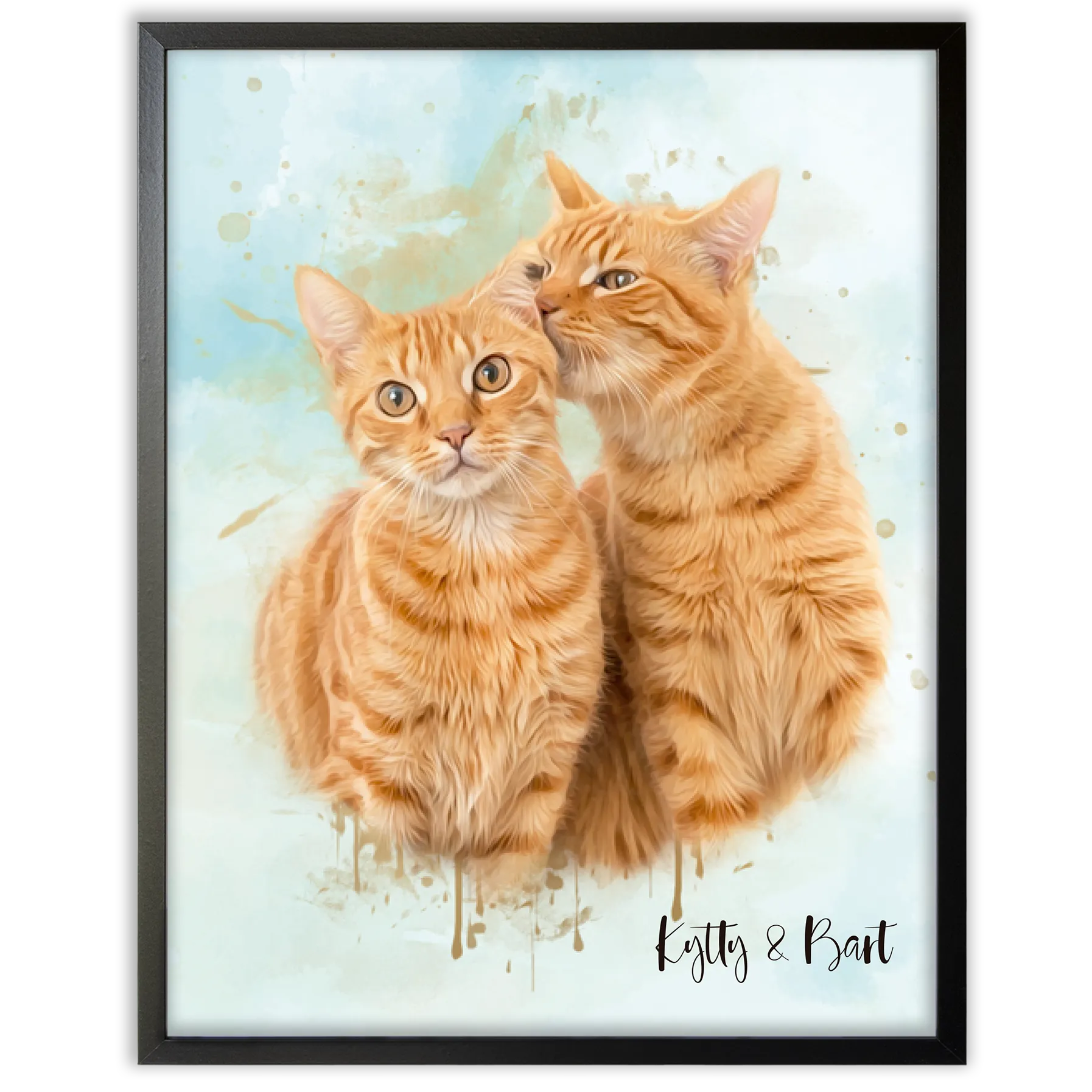 Retrato personalizado gato acuarela