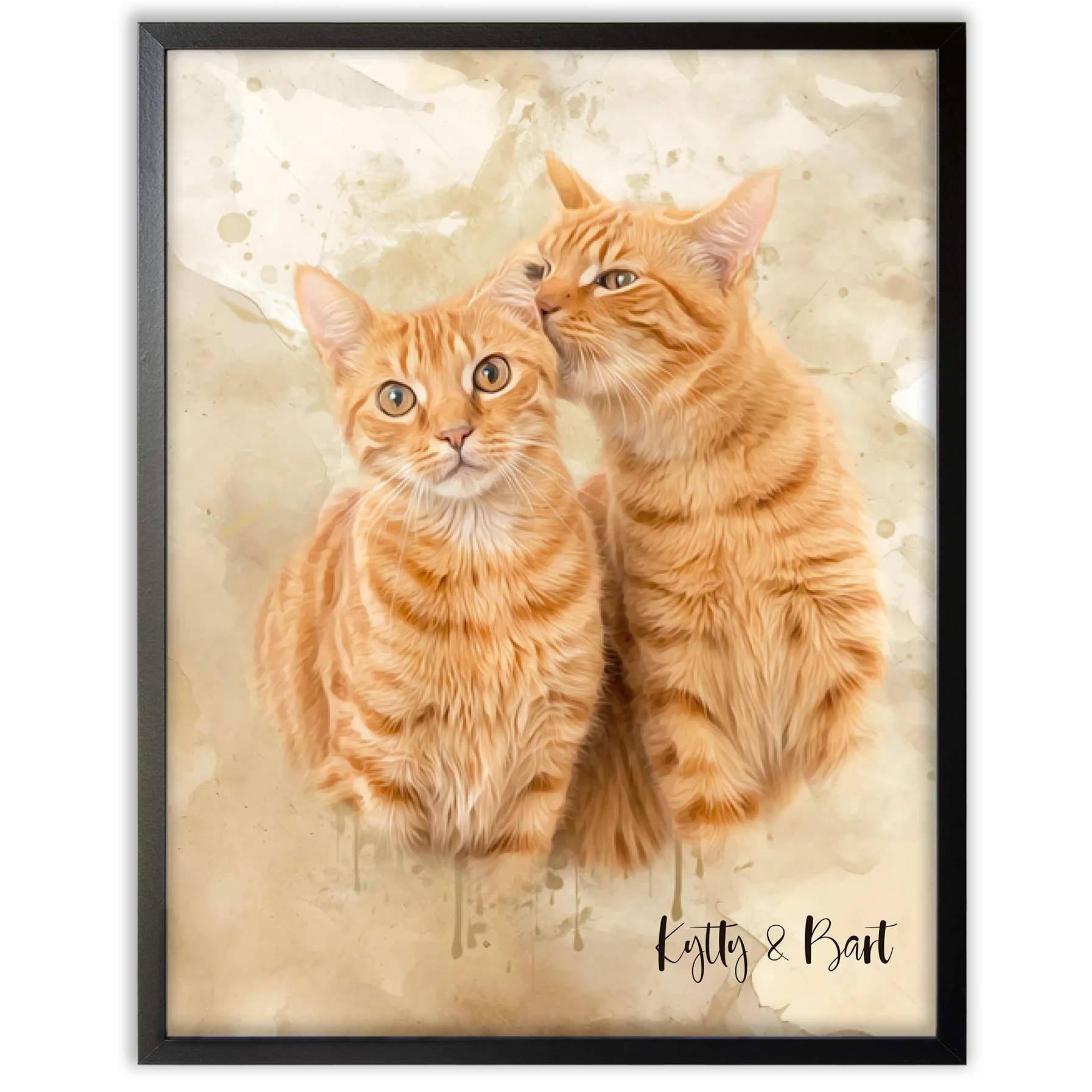 Retrato personalizado gato acuarela