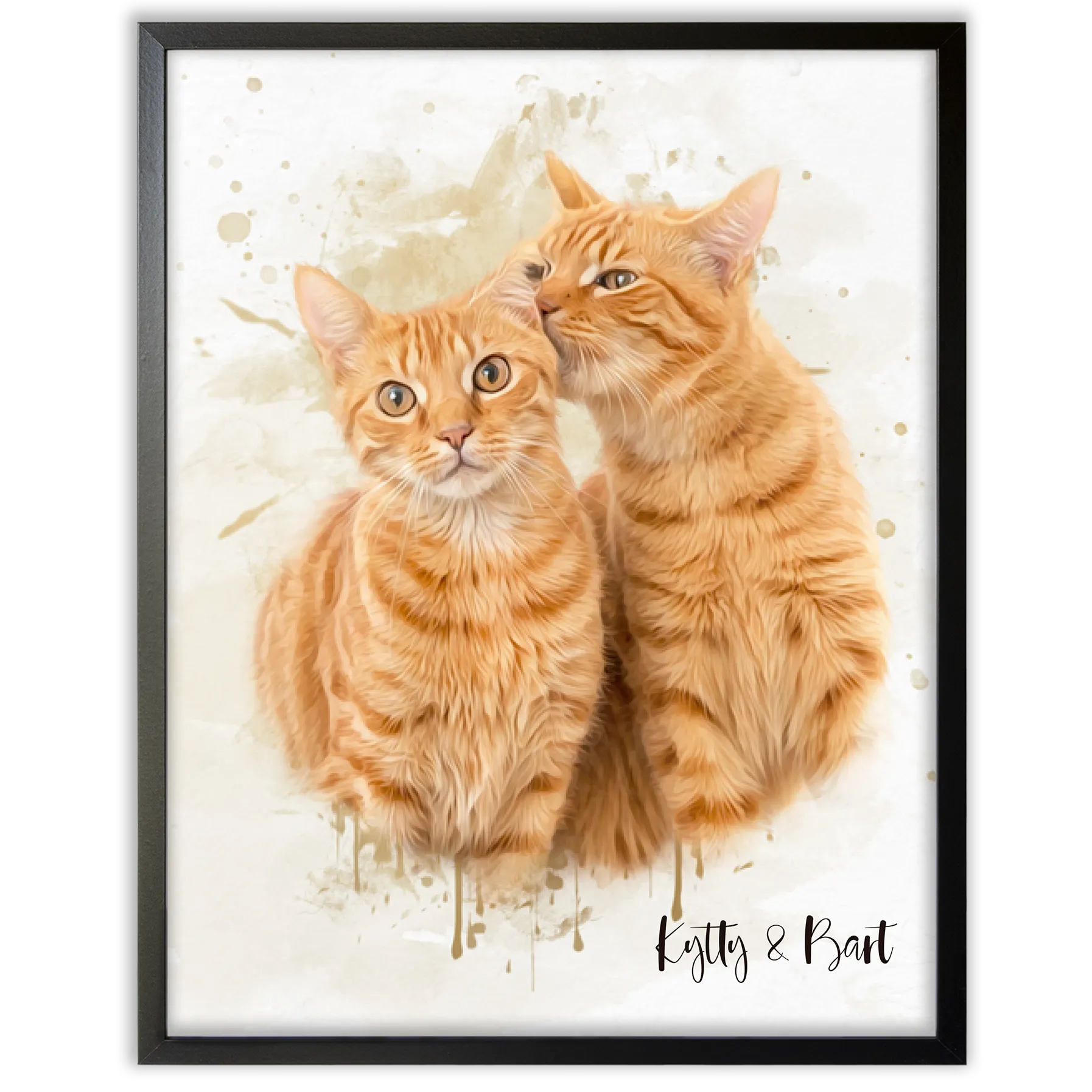Retrato personalizado gato acuarela