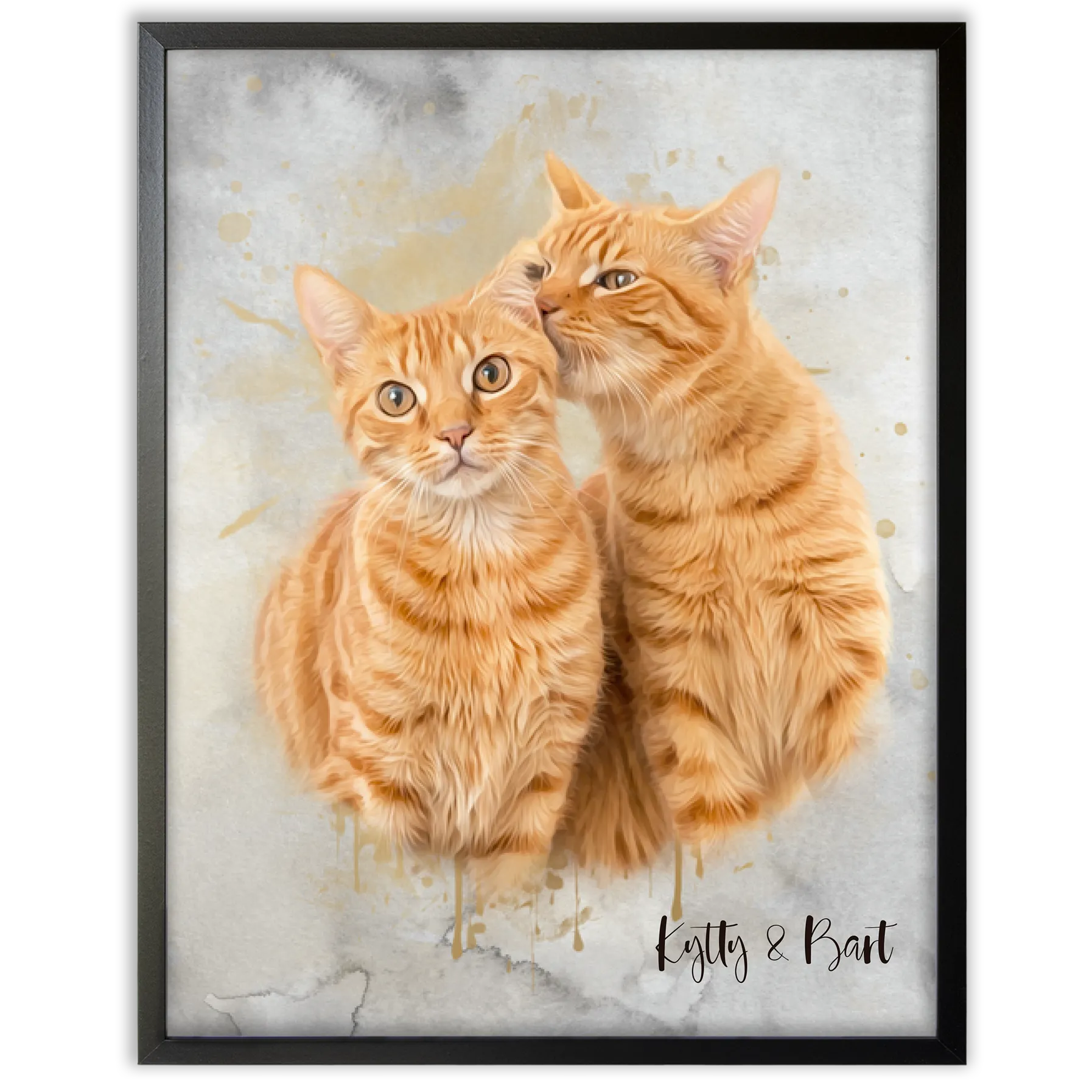 Retrato personalizado gato acuarela