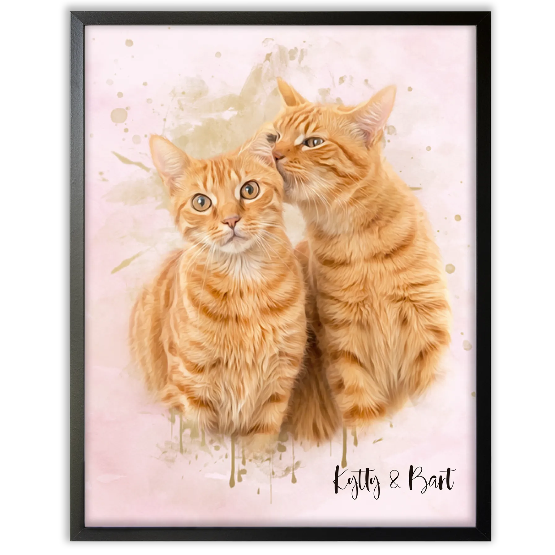 Retrato personalizado gato acuarela