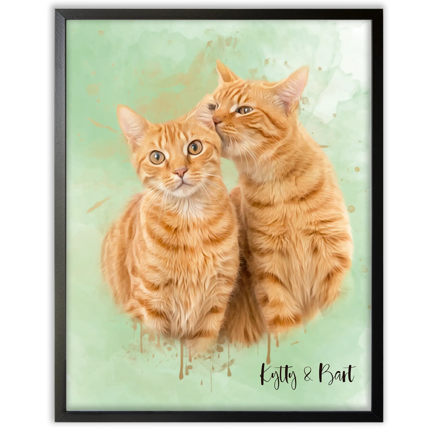 Retrato personalizado gato acuarela