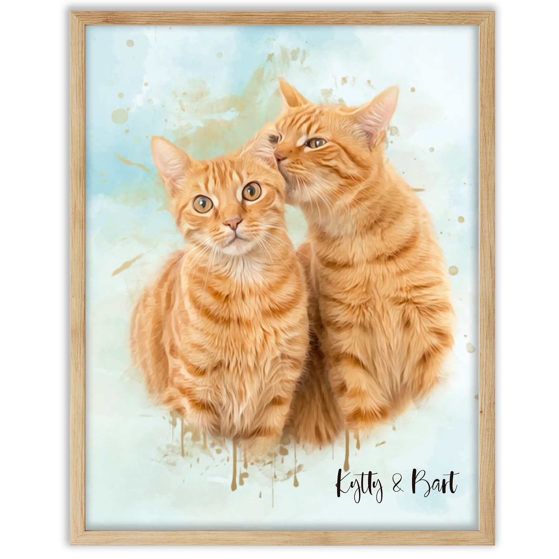 Retrato personalizado gato acuarela