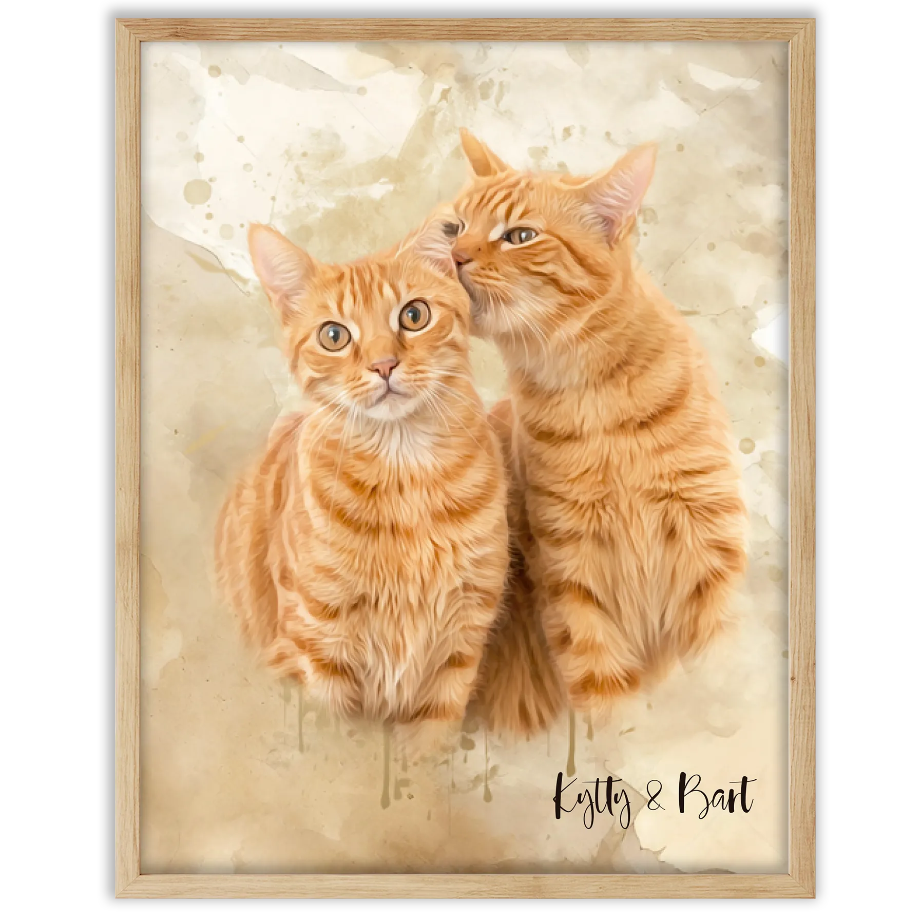 Retrato personalizado gato acuarela