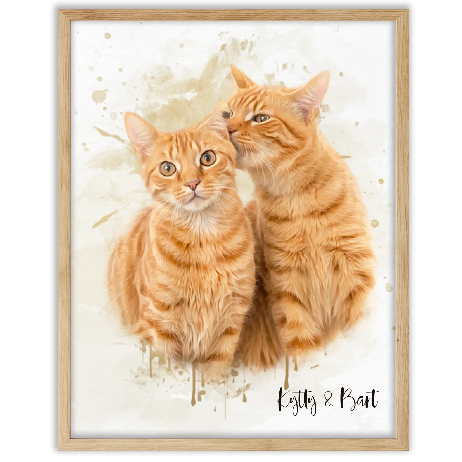 Retrato personalizado gato acuarela