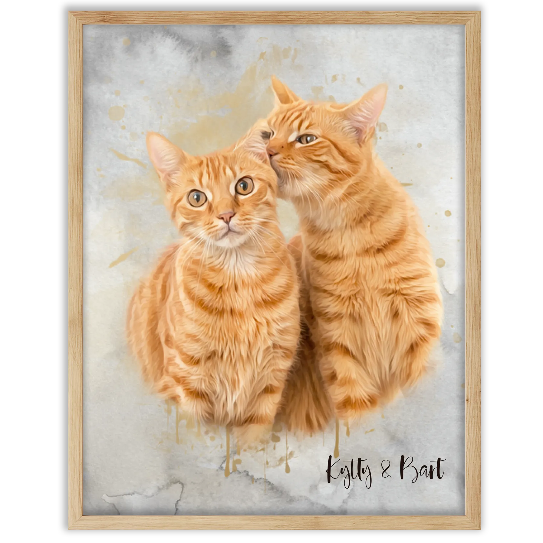Retrato personalizado gato acuarela