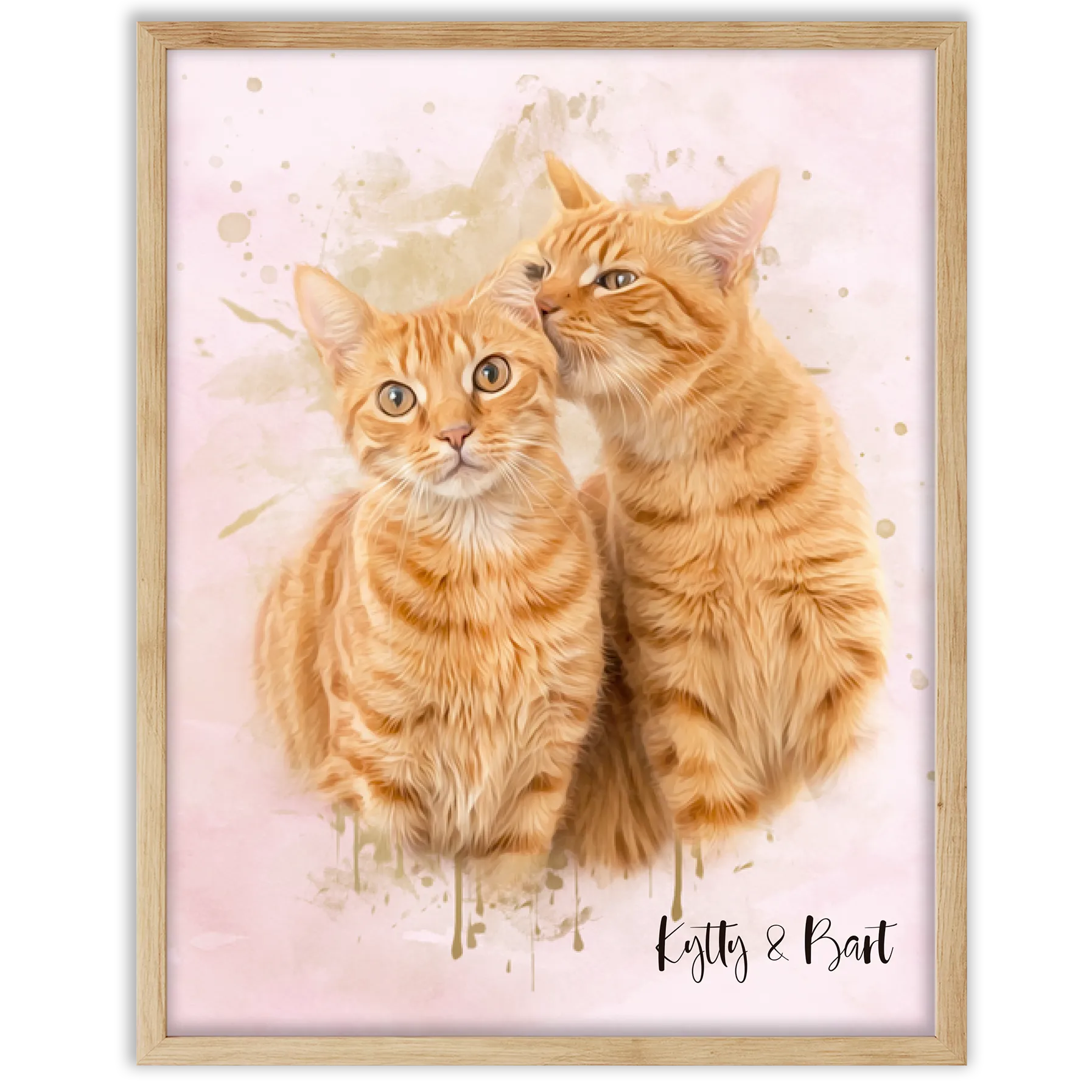 Retrato personalizado gato acuarela