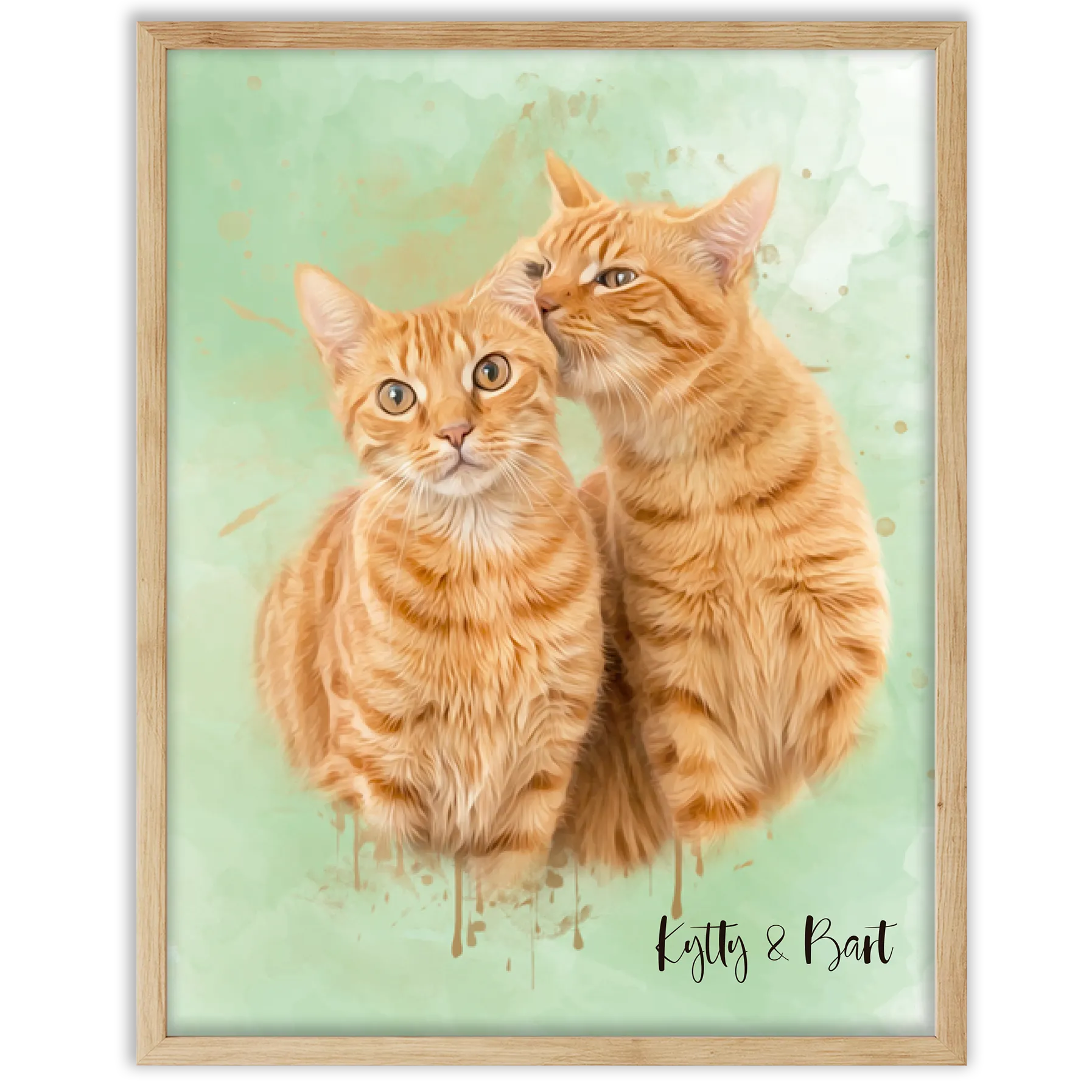Retrato personalizado gato acuarela