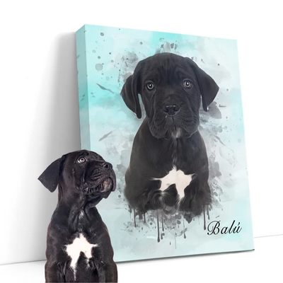 Lienzo mascota estilo acuarela