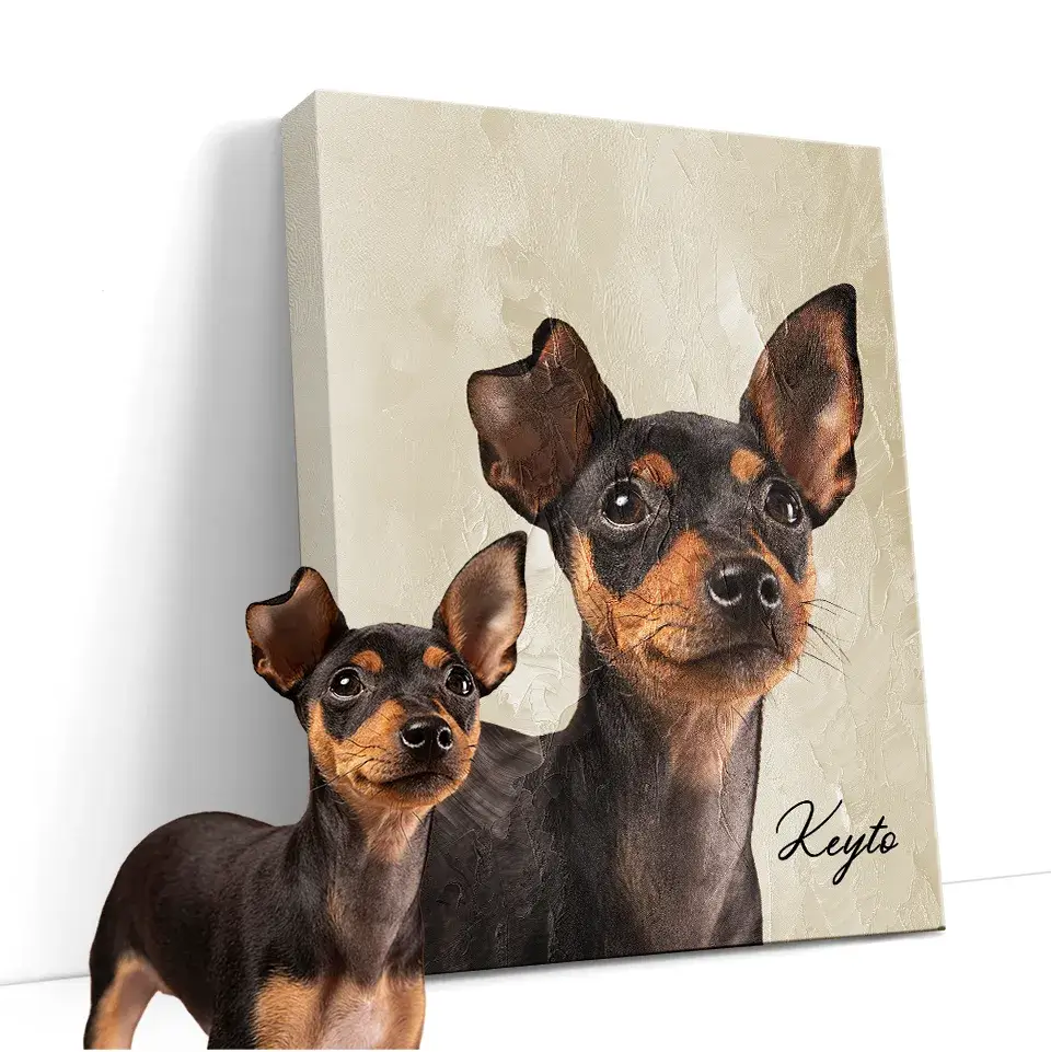 Lienzo con diseño artístico de mascotas