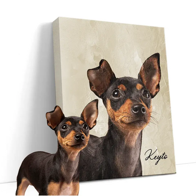 Lienzo con diseño artístico de mascotas