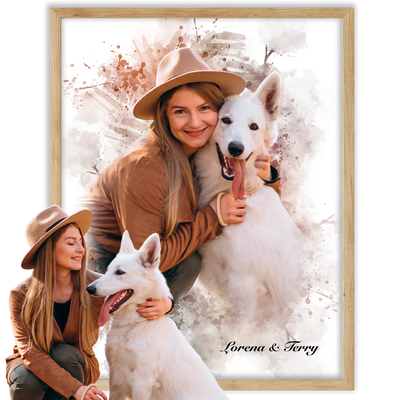 Pintura Creativa de mascota con persona