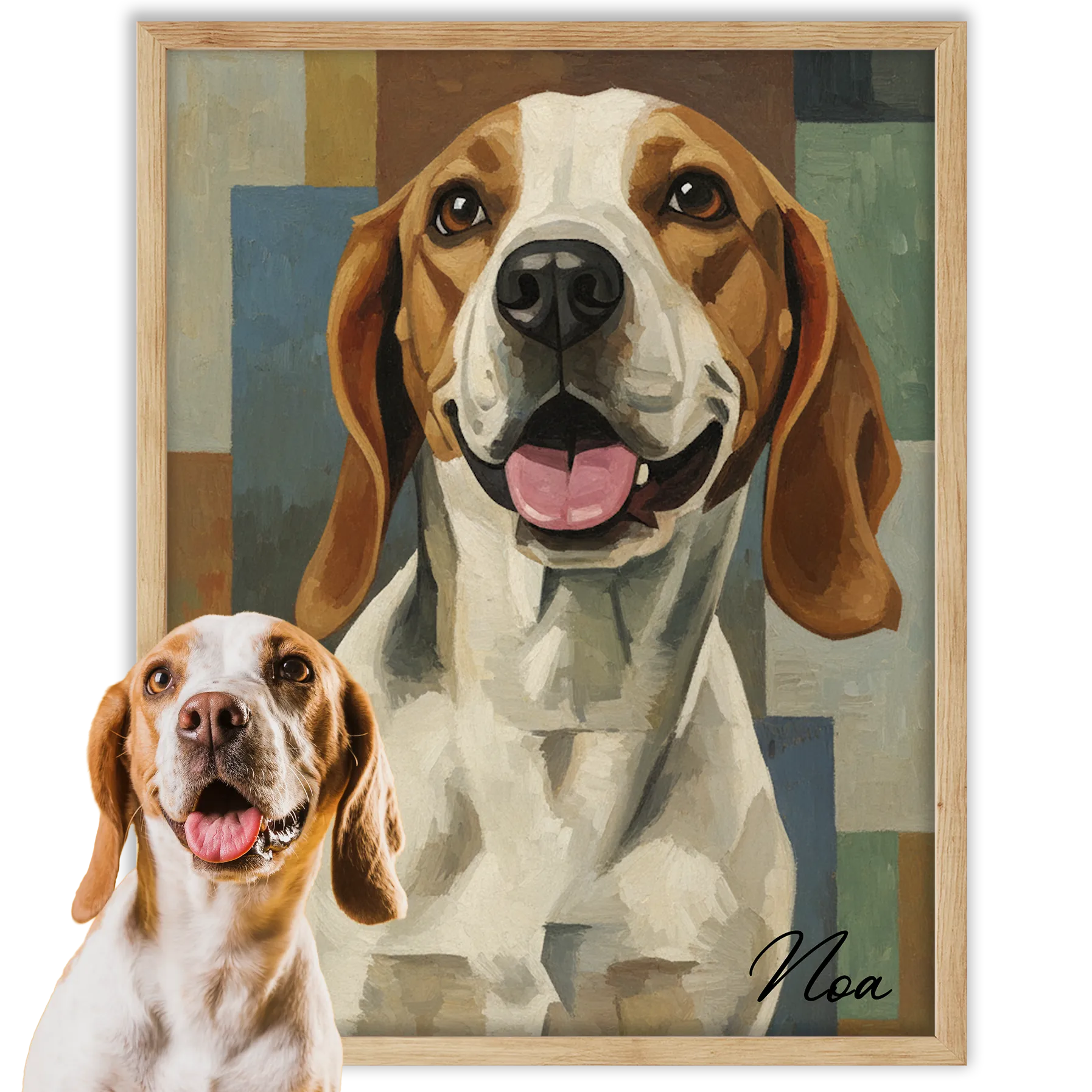 Retrato de mascota estilo cubista