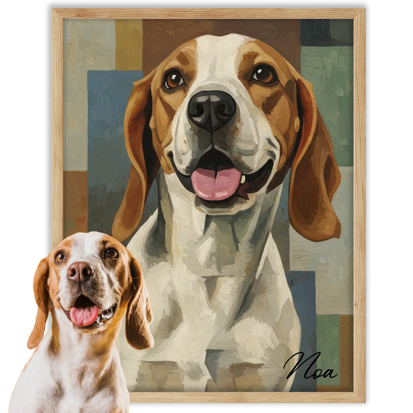 Retrato de mascota estilo cubista