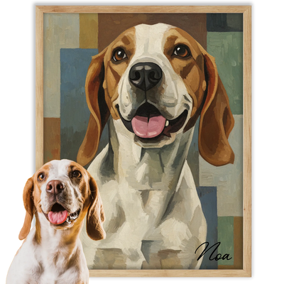 Retrato de mascota estilo cubista