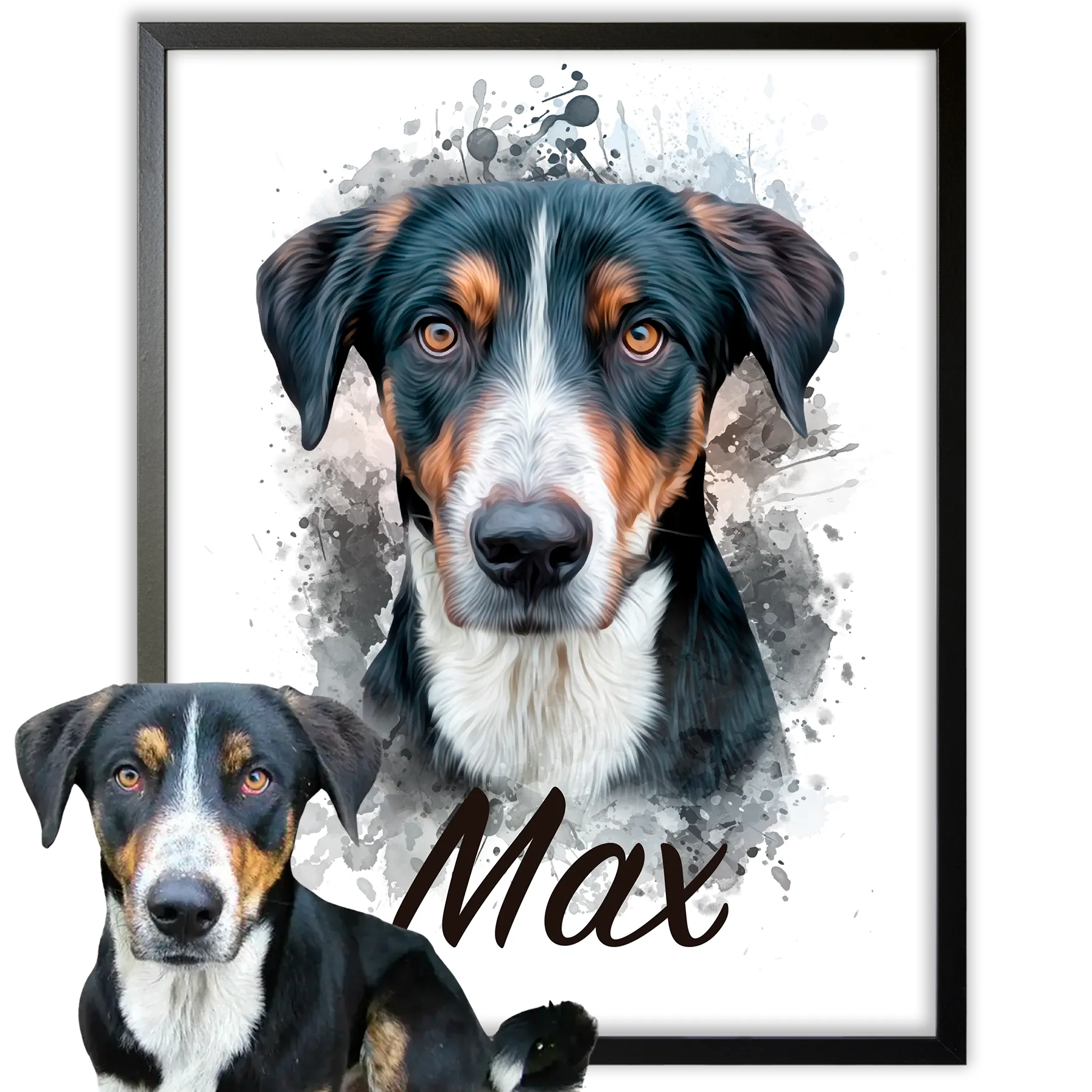 Retrato de mascota en acuarela