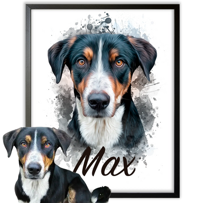 Retrato de mascota en acuarela