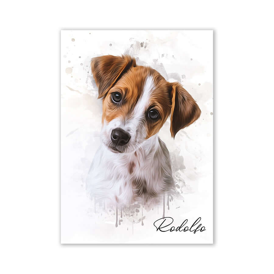 Retrato de mascotas en acuarela