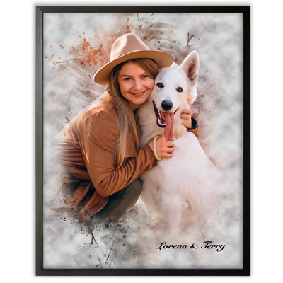 Pintura Creativa de mascota con persona