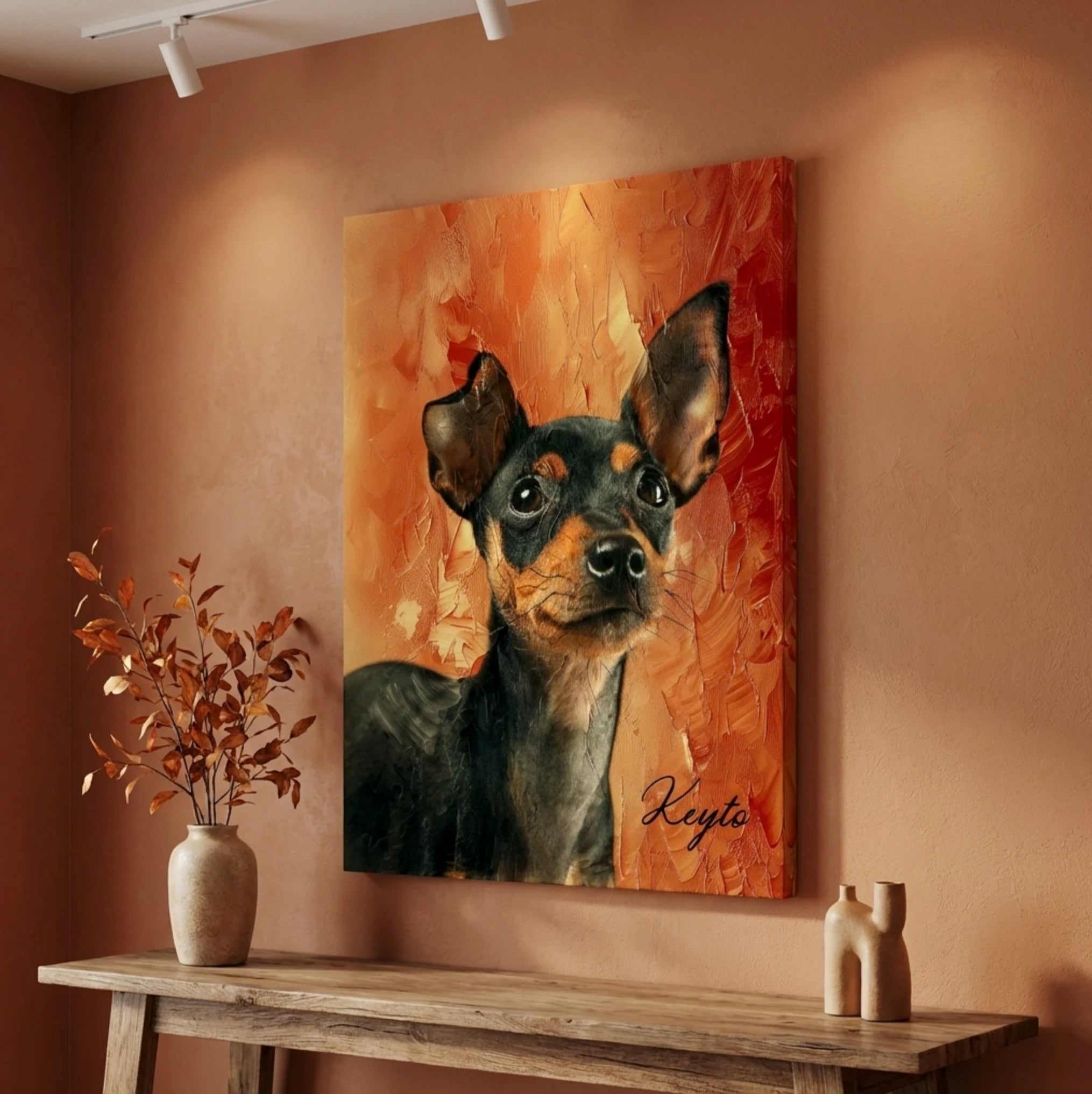 Lienzo con diseño artístico de mascotas