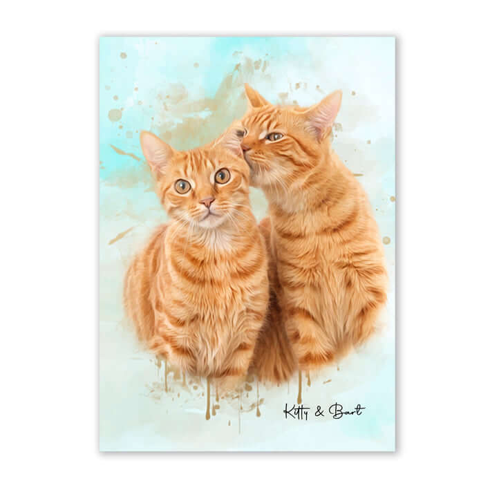 Retrato personalizado gato acuarela