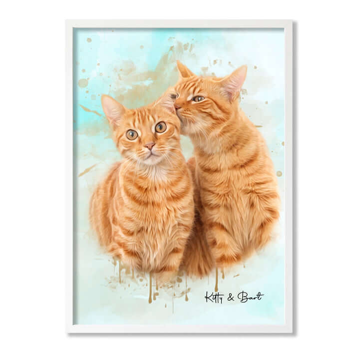 Retrato personalizado gato acuarela