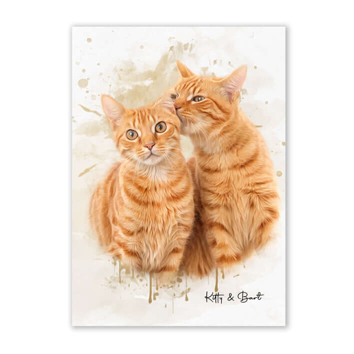 Retrato personalizado gato acuarela